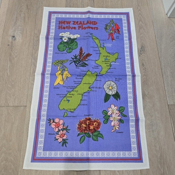 NWT NEW ZEALAND COTTON KITCHEN TOWEL SET OF 2 NATIVE FLOWERS DISH TOWELS DECOR - Picture 2 of 12